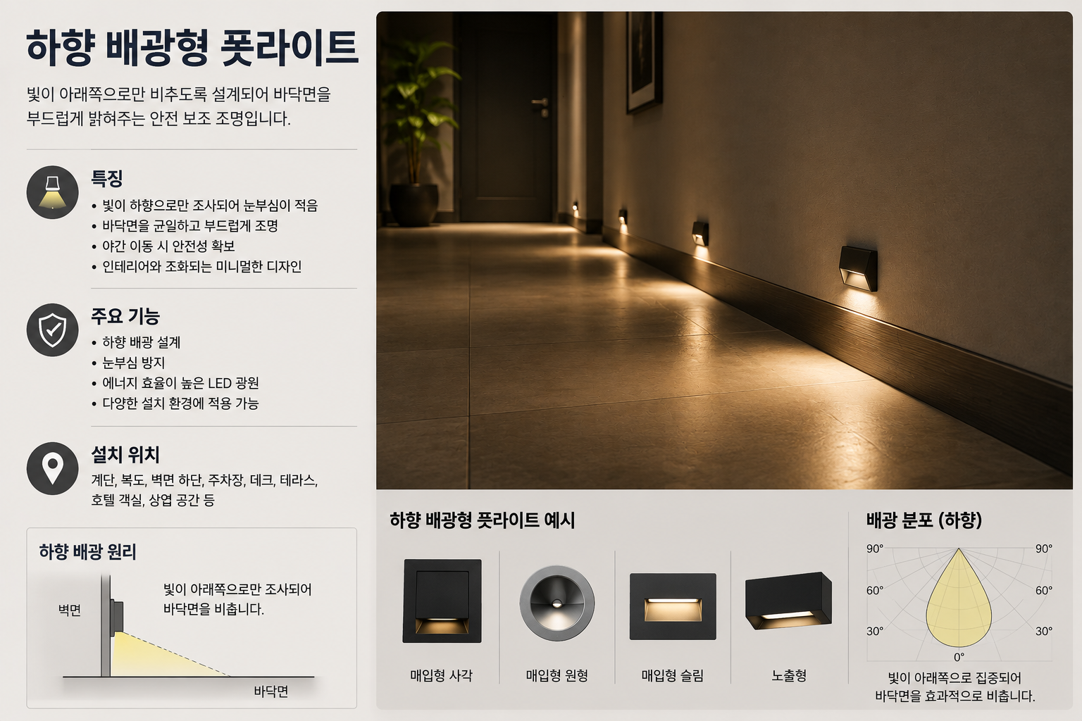 하향 배광형 풋라이트
