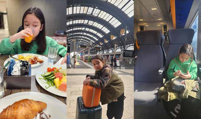 밀라노 호텔에서 든든한 조식, 밀라노 첸트렐라 역, 이탈리아 기차 탑승