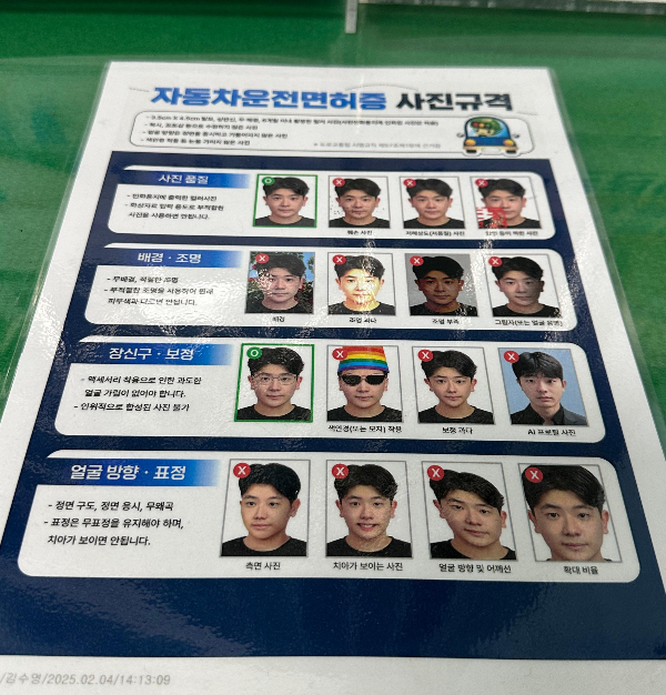 자동차운전면허증-사진규격