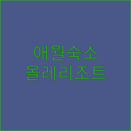 올레리조트 & 스파, 애월에서 즐기는