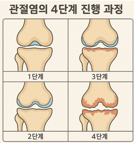 관절염의 4단계 진행 과정