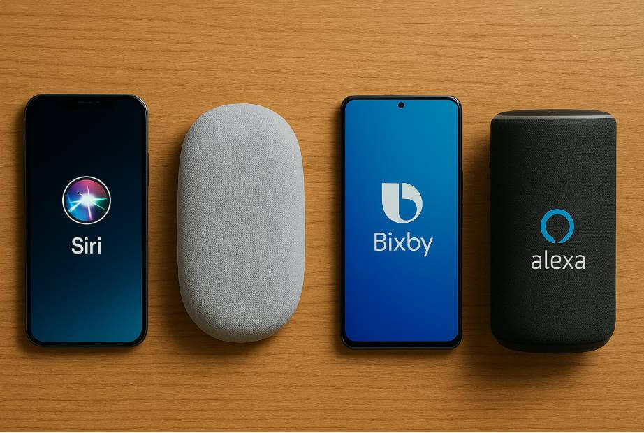 아이폰, 갤럭시, 구글 네스트, 아마존 에코로 음성 비서 비교