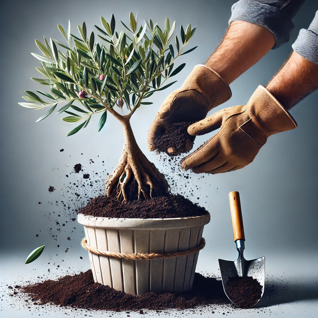 올리브 나무 분갈이