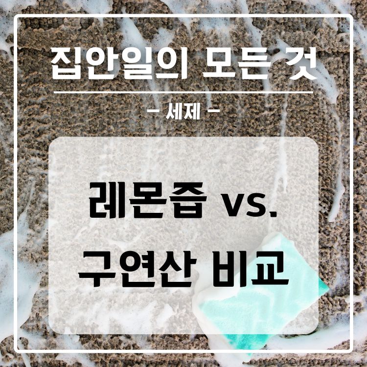 레몬즙, 구연산 청소 세탁 활용법 비교