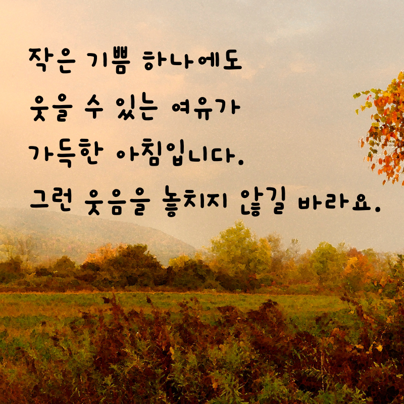 기분 좋은 아침 인사말 문구 이미지 모음