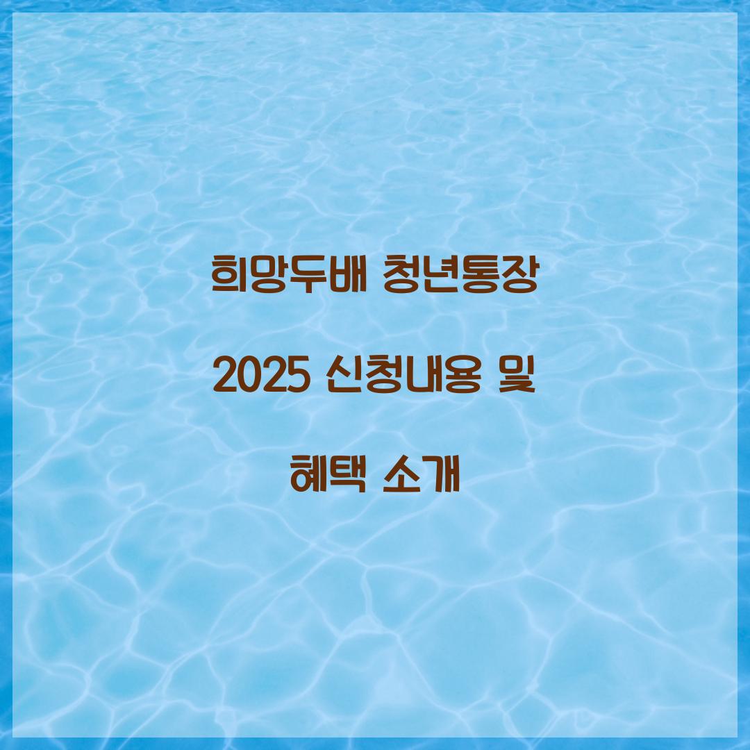 희망두배 청년통장 2025 신청내용