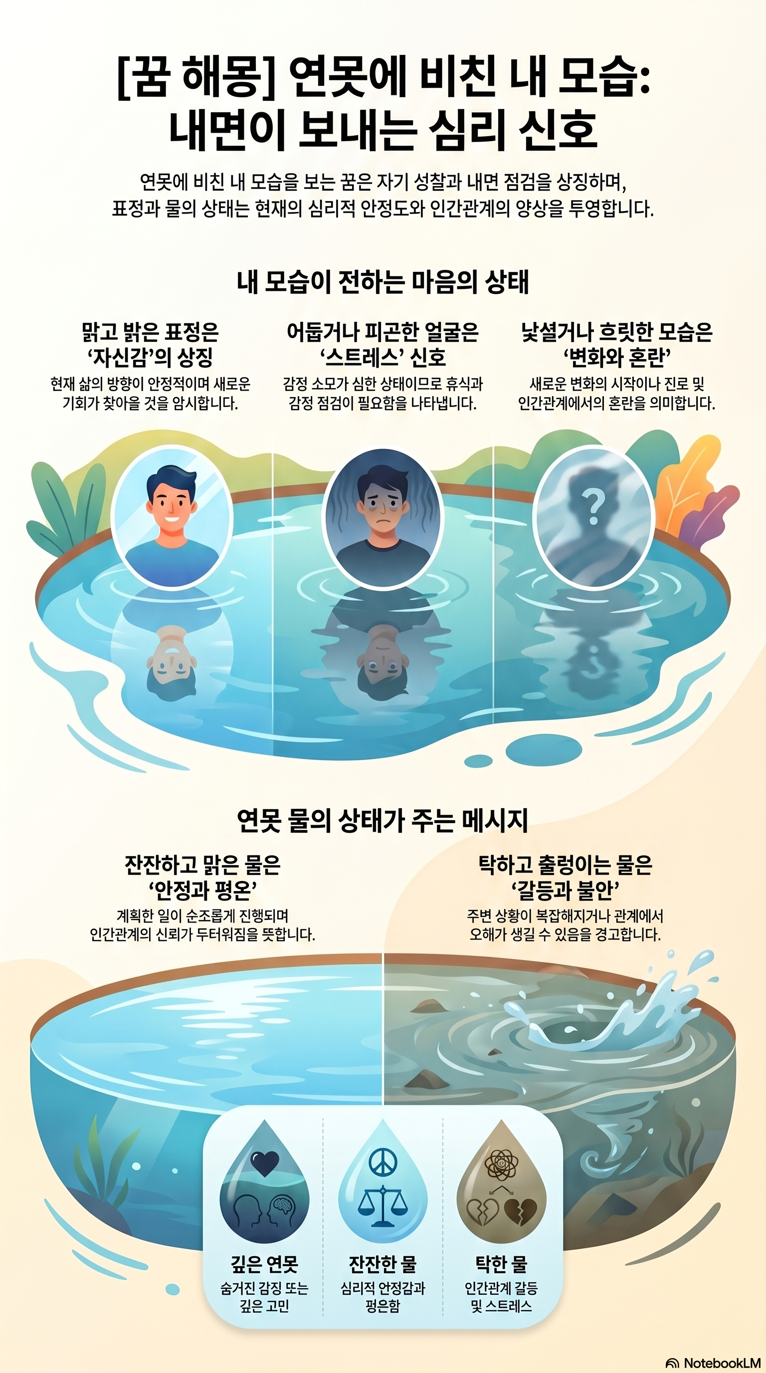 연못에 비친 내 모습을 보는 꿈