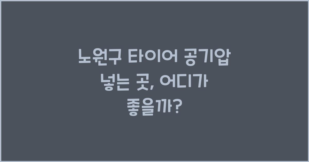 노원구 타이어 공기압 넣는 곳