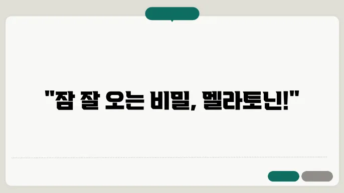 멜라토닌 사용 시 주의사항