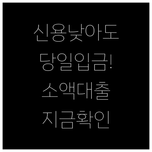 신용점수 낮아도 신청할 수 있는 소액..