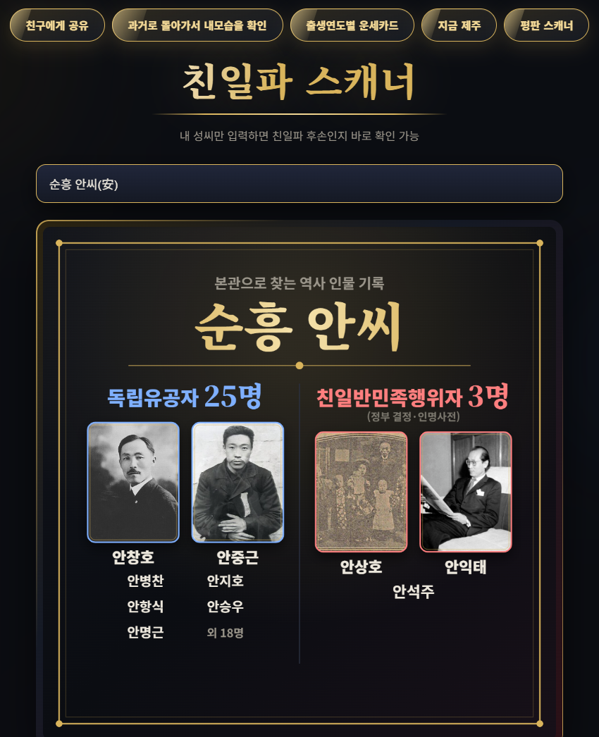 친일파 스캐너 명단