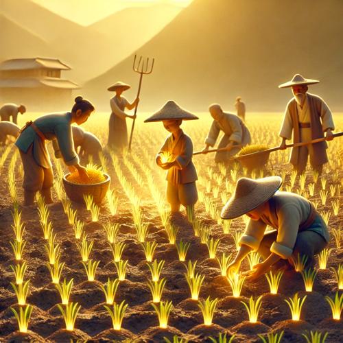 신비로운 쌀을 심기 시작한 사람들