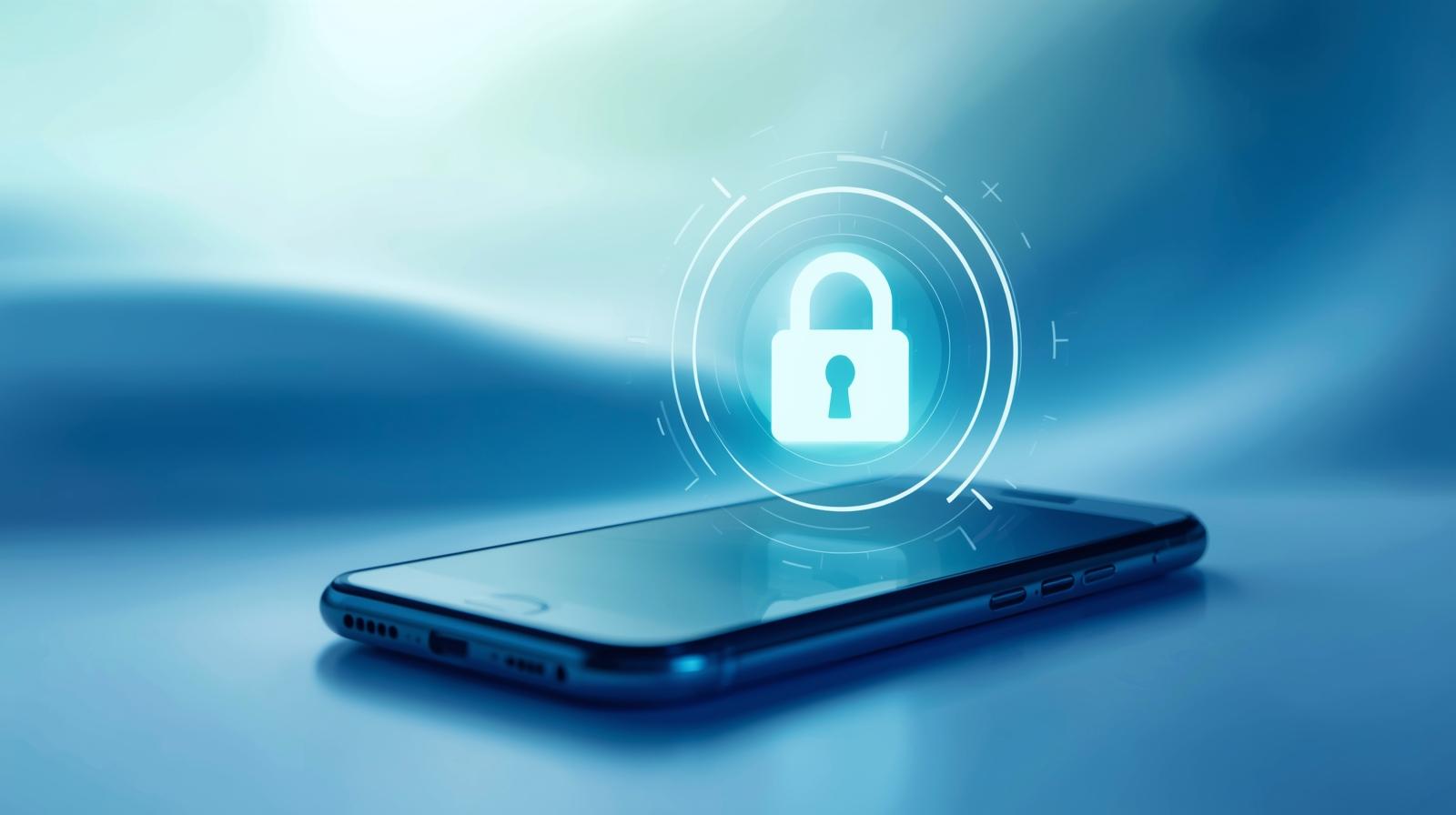 안전결제 시스템을 강조하는 스마트폰 이미지