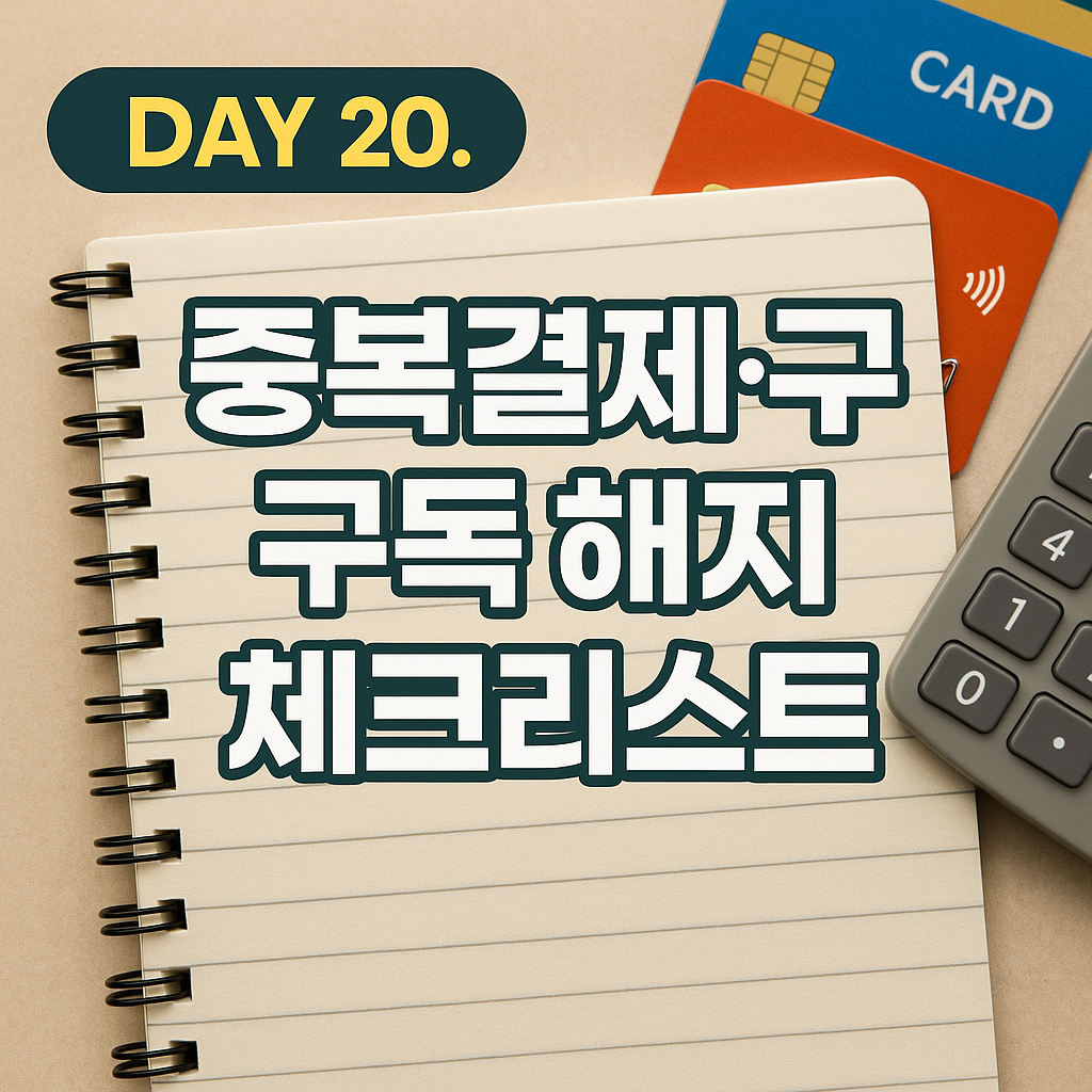 중복결제&middot;구독 해지 체크리스트