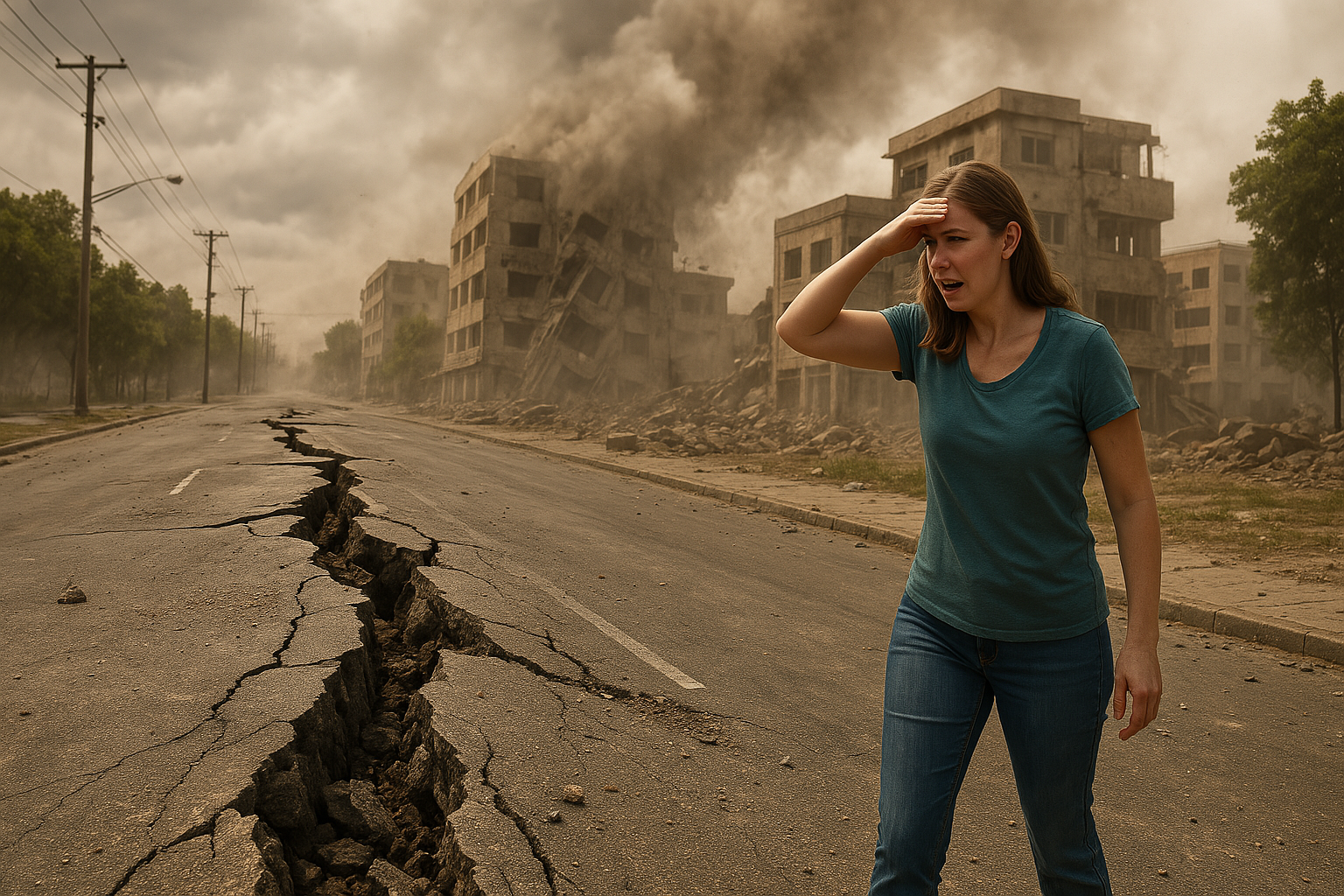 지진으로 인한 피해는 참혹하다(Ai 생성이미지)