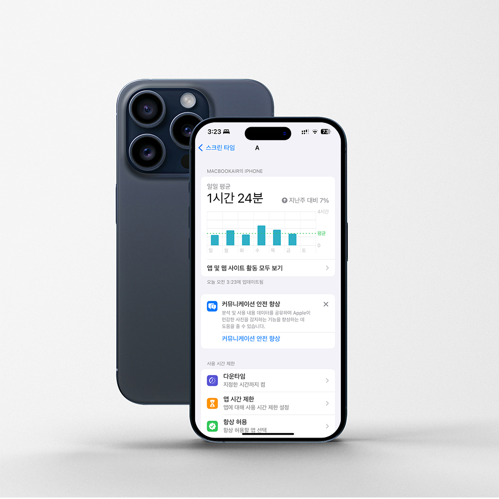아이폰 자녀 스크린타임 앱별로 시간 설정하는 방법