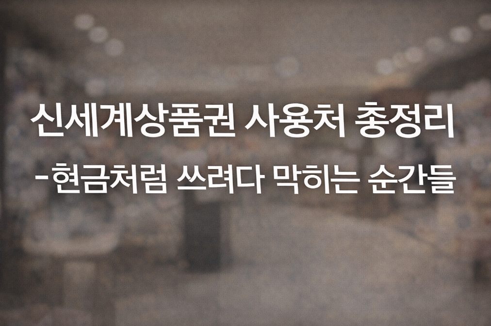 신세계상품권 사용처 막히는 곳 총정리