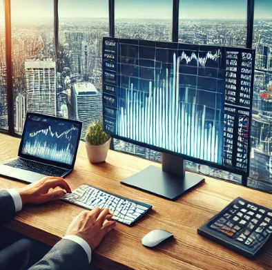 노트북2대와 타자치는 사람