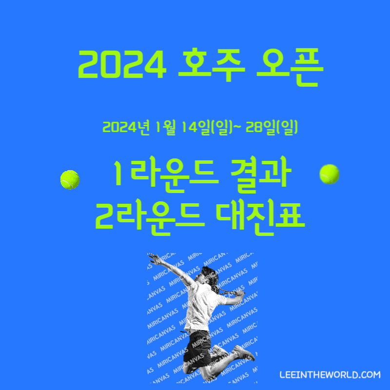 2024 호주 오픈 테니스대회 1라운드 경기결과 2라운드 대진표