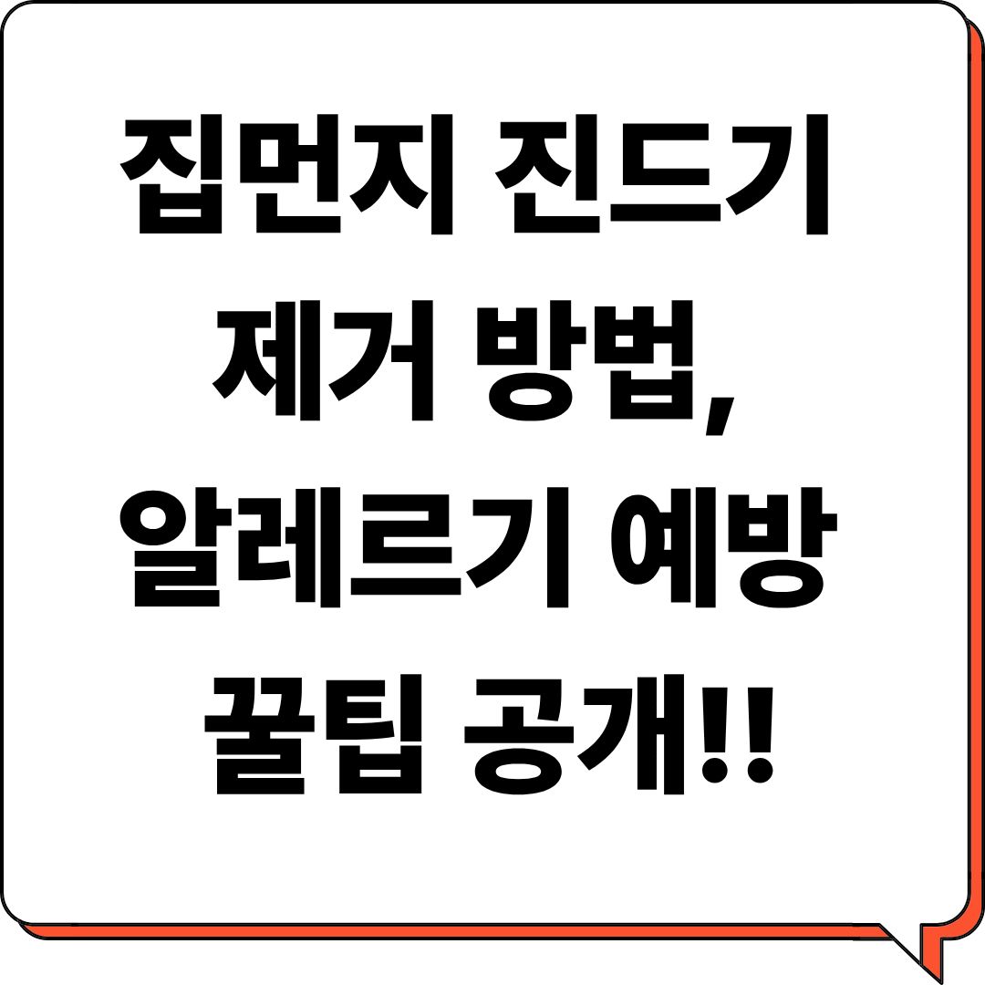 집먼지 진드기 제거 방법, 알레르기 예방