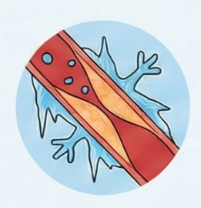 혈관 수축과 혈류량 감소