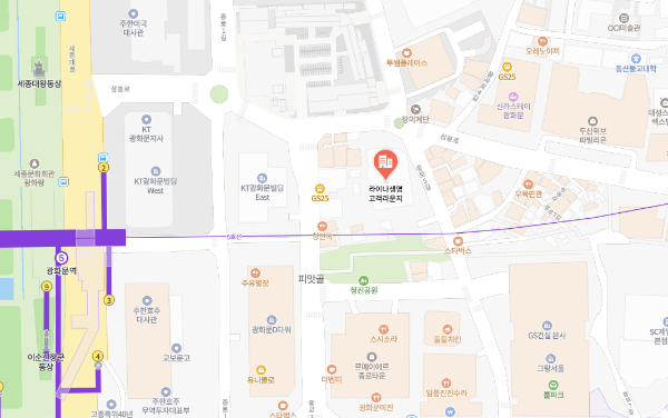 라이나생명 고객라운지 지도