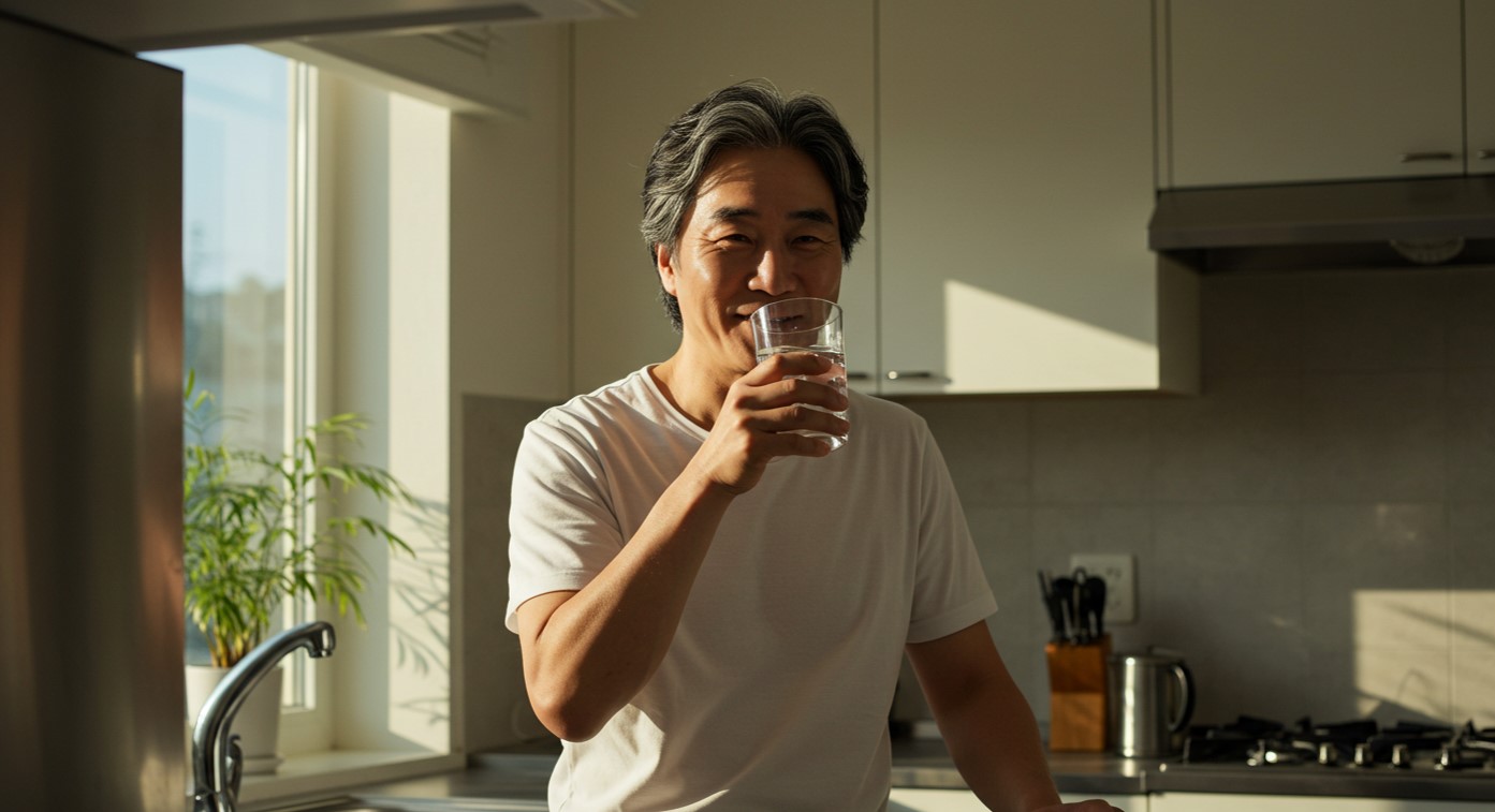 아침에 물한잔
