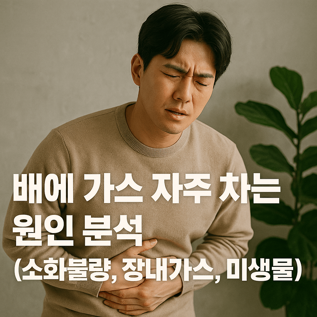 배에 가스 자주 차는 원인 분석 (소화불량, 장내가스, 미생물)