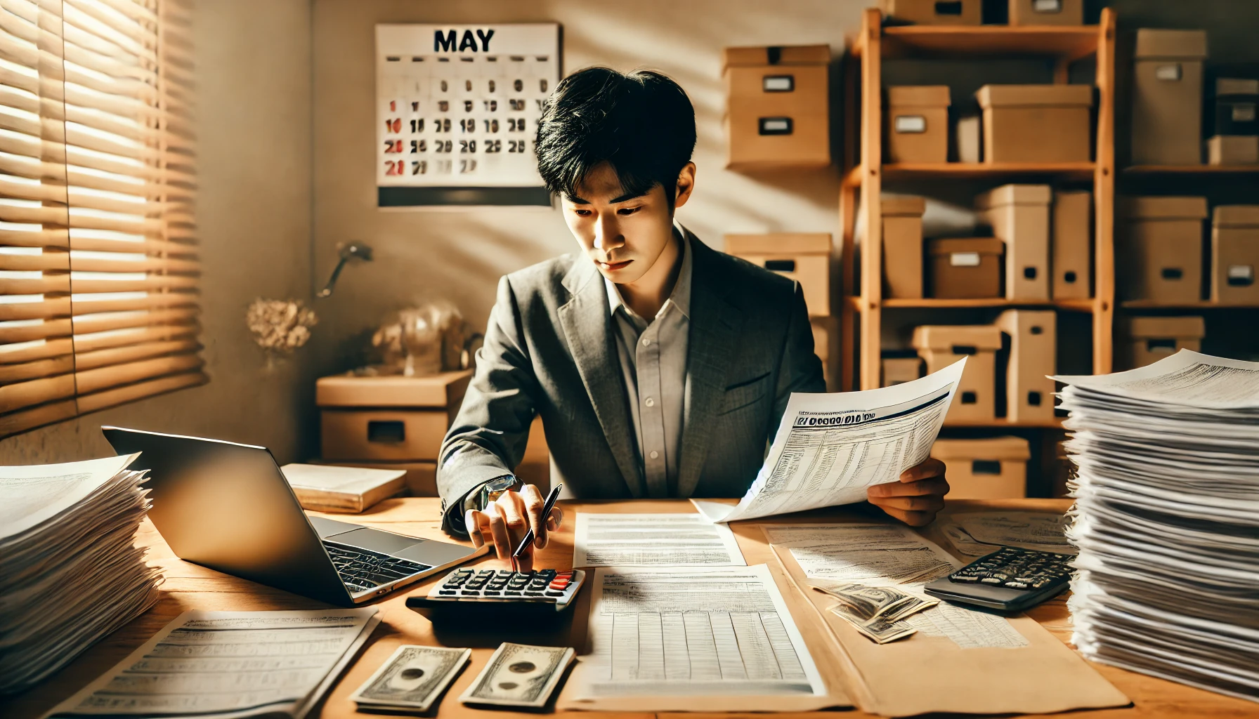 종합소득세 신고 서류를 정리하는 개인사업자