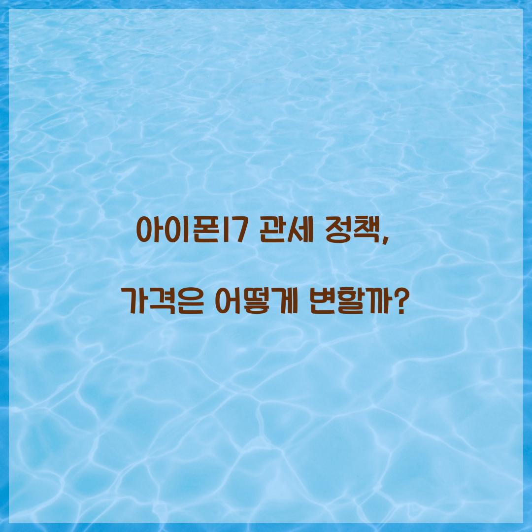 아이폰17 관세 정책