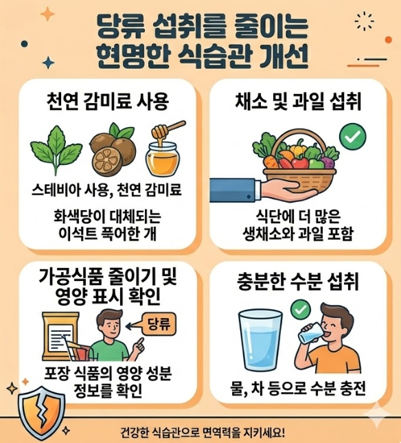 당류 과다 섭취 문제점과 건강한 식습관 개선