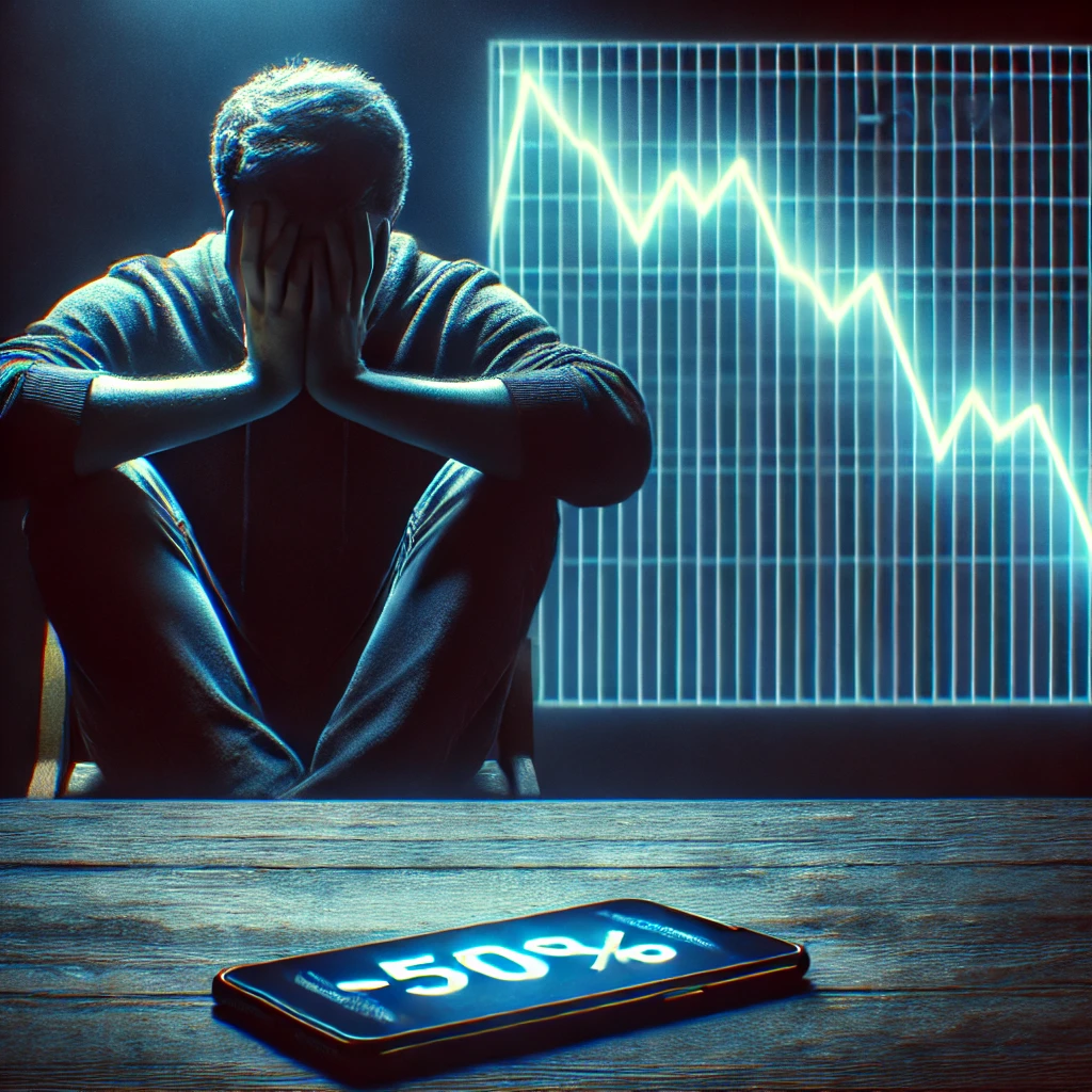 코인투자 손실로 괴로워하는 사람