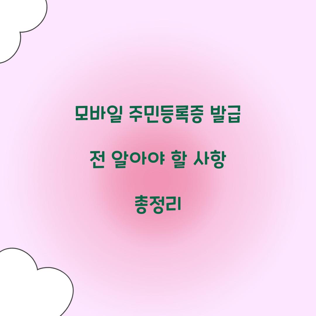 모바일 주민등록증 발급
