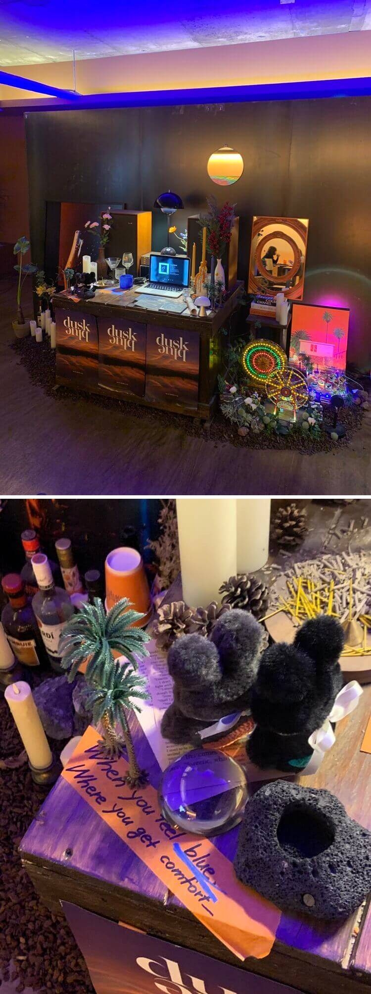 분위기 있는 인테리어와 힐링 문구