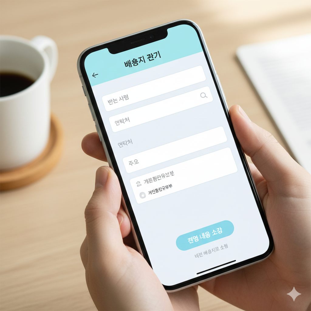 개인통관번호 변경 방법을 안내하는 스마트폰 설정 화면