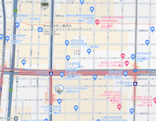 미나미센바 지도