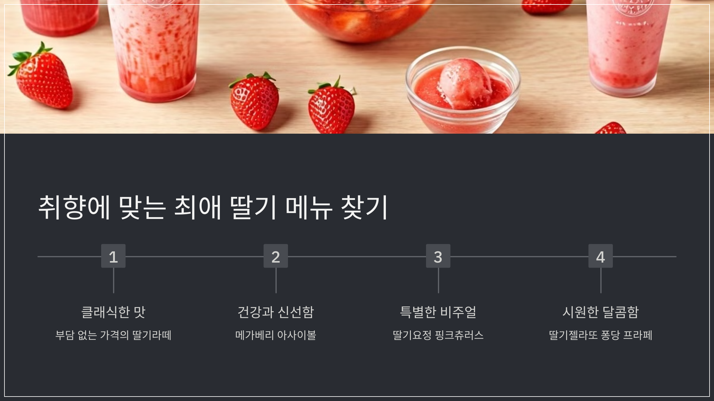 취향에 맞는 최애 딸기 메뉴 찾기