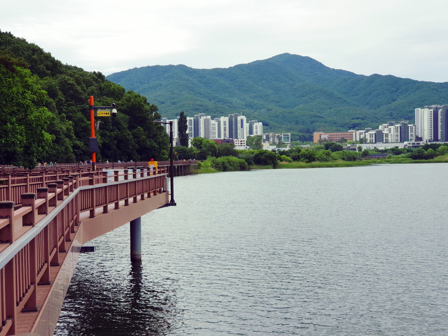 호수와 도시전경