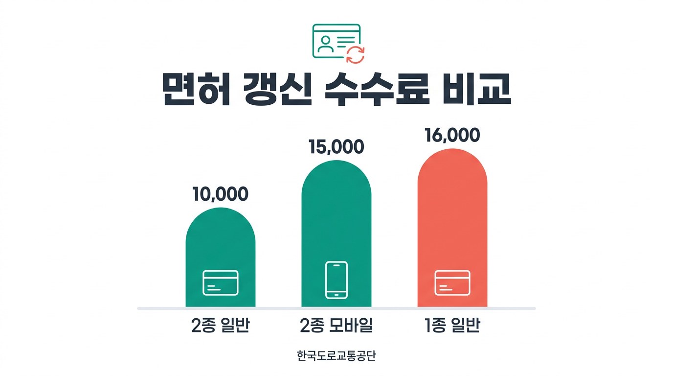 운전면허 갱신 온라인 면허 갱신 수수료 비교