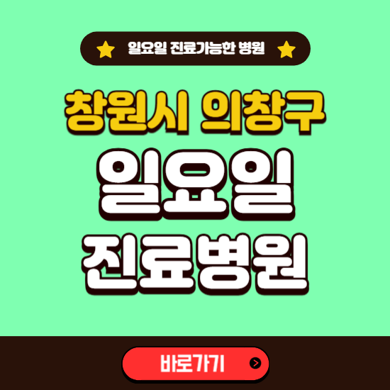 창원시 의창구 일요일 진료 가능한 병원 ❘ 주말 문여는 곳 총정리 (소아과, 내과, 안과, 치과, 피부과, 정형외과, 산부인과)