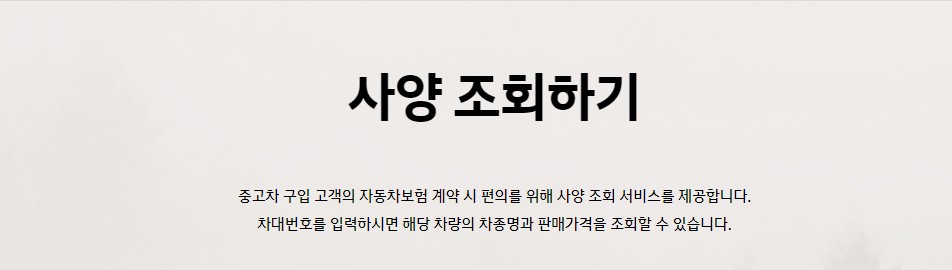 현대자동차 사양조회