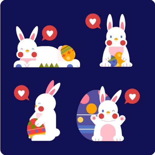 여러 토끼들의 모습