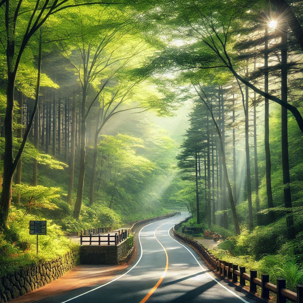 忠清道龍賢自然休養林內浦文化森林道的夏天