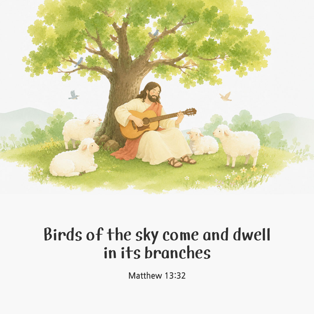 Today's Bible verse card Matthew 13:32 scripture image