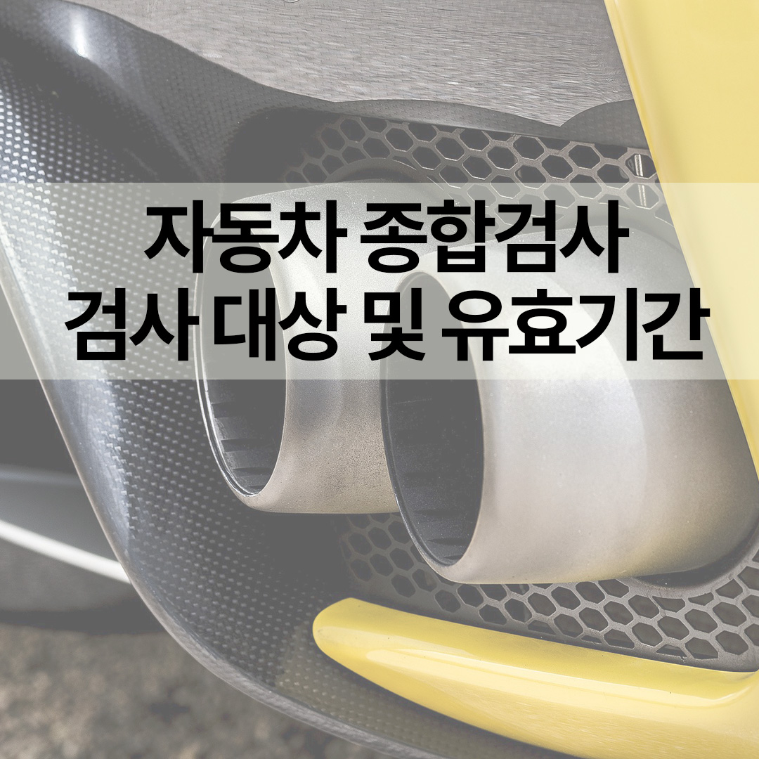 자동차 종합검사 대상 및 유효 기간