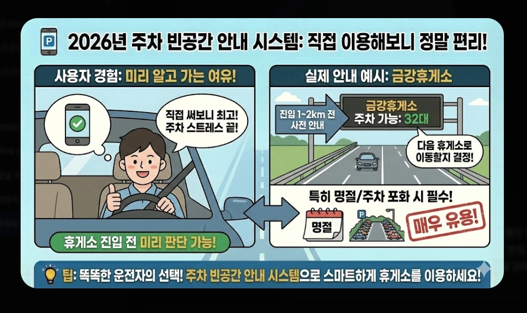 고속도로 휴게소 주차(2026년, 기본 규정, 안내 시스템)(+ 개방형 휴게소)