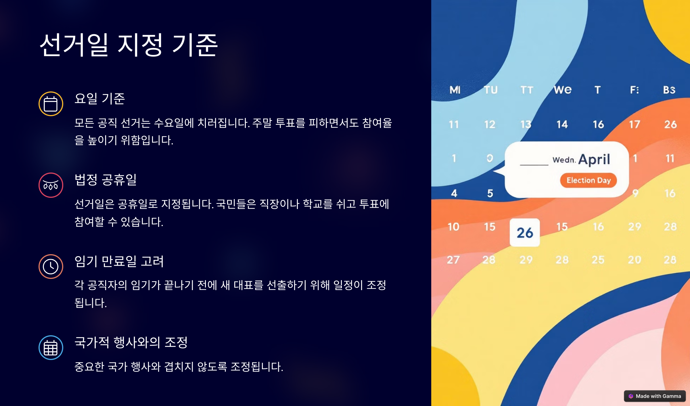 선거일 지정 기준