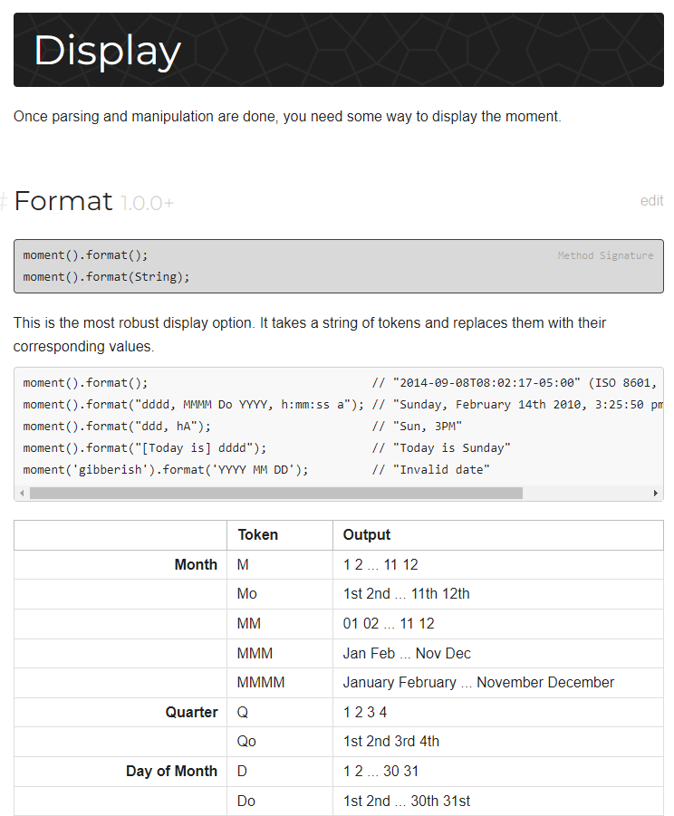 momentjs 날짜 양식