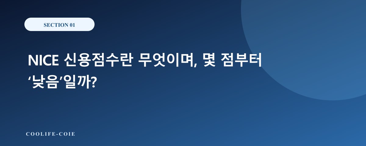 NICE 신용점수란 무엇이며, 몇 점부터 &lsquo;낮음&rsquo;일까?