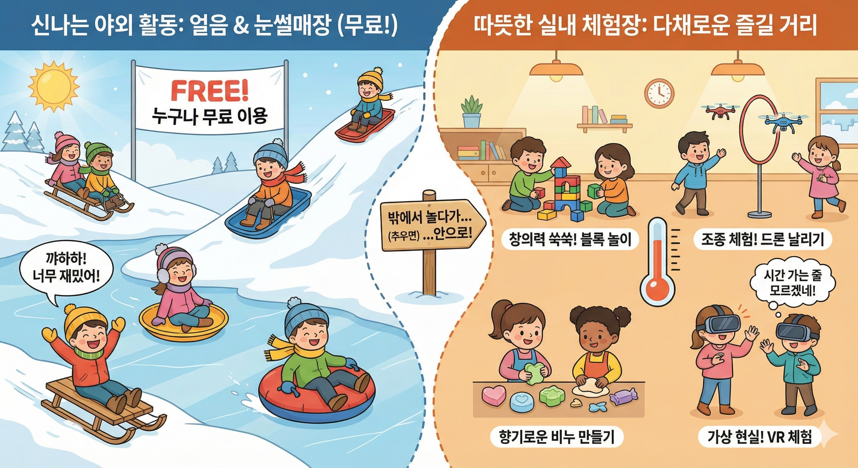 홍천 꽁꽁축제 얼음 눈썰매 및 실내 놀이